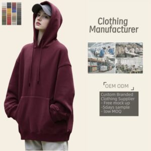 Custom Hoodies Clothing Manufacturer Women French Terry Blank logo Crewneck Sweatshirt Oversized Hoodies
