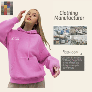 Pink Hoodies Clothing Manufacturer Women's Casual Pink Oversized Hoodie