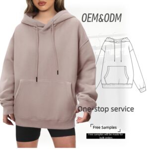 Women Apparel Custom Hoodies Oversized Hoodies Blank logo Brown Hoodies Clothing Manufacturer