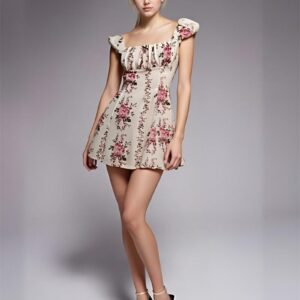 Custom OEM ODM Casual Dress Sleeveless Floral Mini Dress Women Clothing