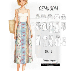 Women Clothes Sleeveless Vest Top + Long Floral Print Skirt Custom Private Label Clothing