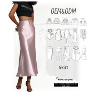 Premium Satin Skirt Pink Dresses Women Clothes OEM/ODM Available Free Samples for Bulk Orders