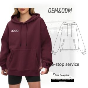 Hot Sale High Quality 220G Custom Logo Women's Fleece Oversize Drop Shoulder Strings Colorful Hoodies