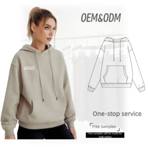 High Quality French Terry Oversized Hoodie Unisex Cropped Hoodie Women Printing Embroidery Custom Hoodies
