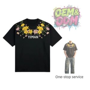 Custom Men's T shirt Cotton Custom Streetwear Short Sleeve blue Pink Manufacturer12