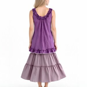 Purple shirred dress 2