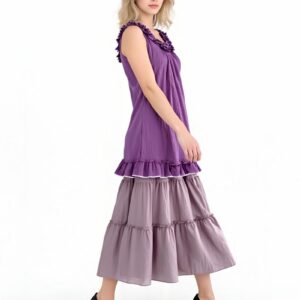 Purple shirred dress