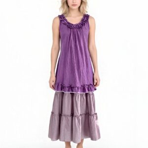 Purple shirred dress 6