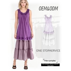 Purple shirred dress 5